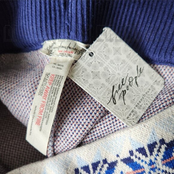Free People M Intimately FP Falala Midnight Combo Fair Isle deer sweater Legging - Picture 2 of 10